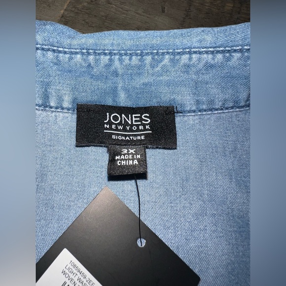 Jones New York Light Blue Casual Shirt Womens 3X - Picture 6 of 6